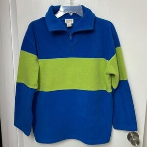 135. Ann Taylor Loft, blue & green fleece jacket/Top w/ a 1/4 zipper closure